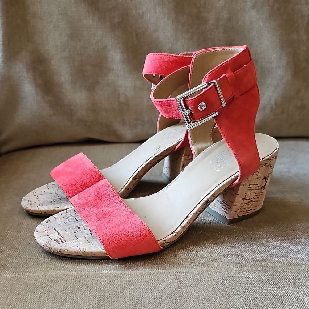Sandals By Franco Sarto Orange Suede Size 6 In Great Condition